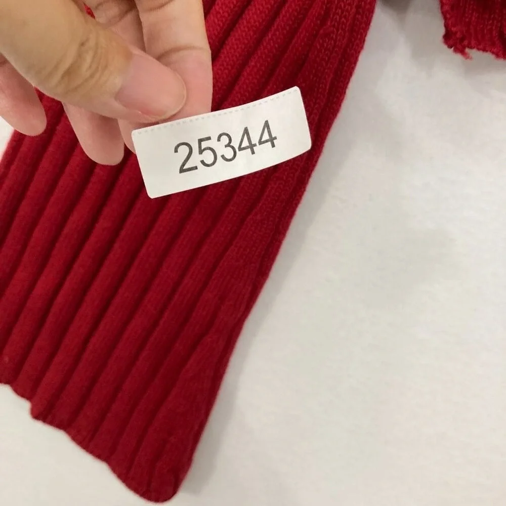 New‎ Seek the Label Medium Red Rib Knit Flare Sleeve Zipper Detail Crop Sweater